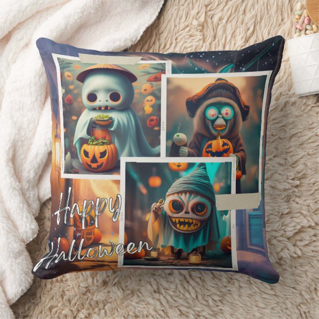 Happy Halloween Throw Pillow (Blanket)