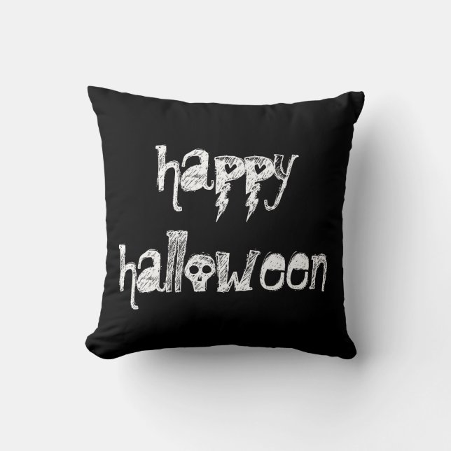 Happy Halloween Throw Pillow (Front)