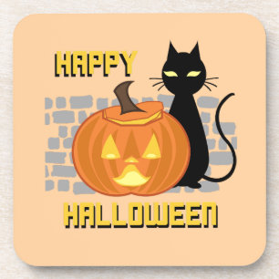 Happy Halloween throw pillow Beverage Coaster