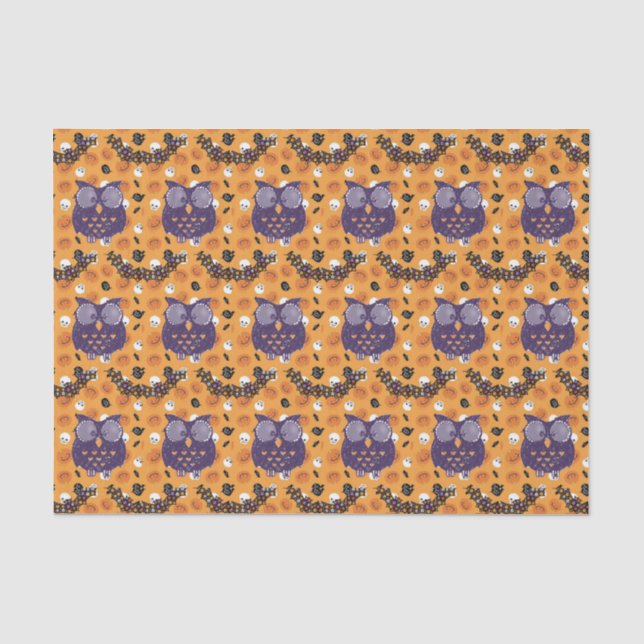 Happy Halloween Tissue Paper, Owl Paper (Front)