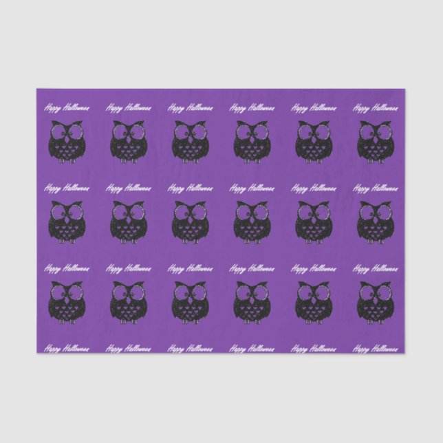 Happy Halloween Tissue Paper, Owl Paper (Front)