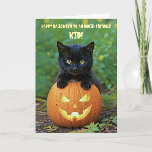 Happy Halloween to a Wonderful Kid Boy or Girl  Card (Front)