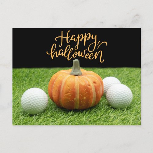 Happy Halloween to golfer with golf ball halloween Postcard