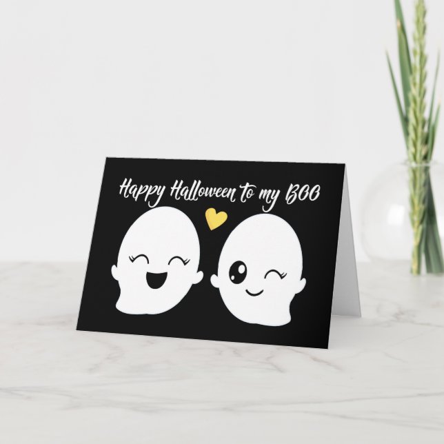 Happy Halloween To My BOO Cute Ghost Card (Front)