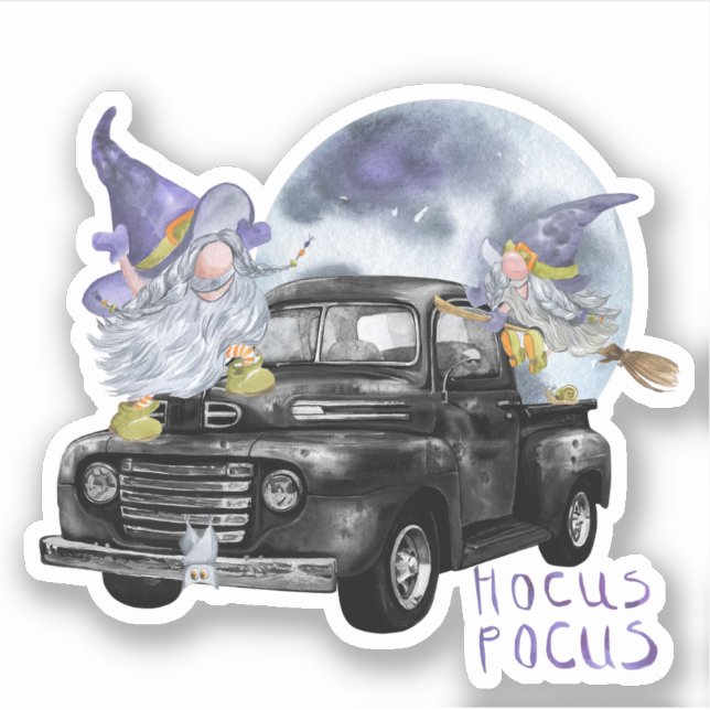 Happy Halloween Trending Gnome Hocus Pocus Sticker (Front)