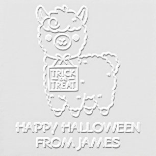 Happy Halloween Trick or Treat Alpaca Personalized Embosser