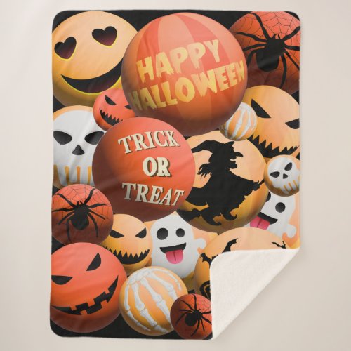 Happy Halloween Trick Or Treat Boo Pumpkin Blanket