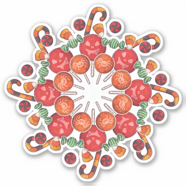 Happy Halloween | Trick Or Treat Candy Collage Sticker (Front)