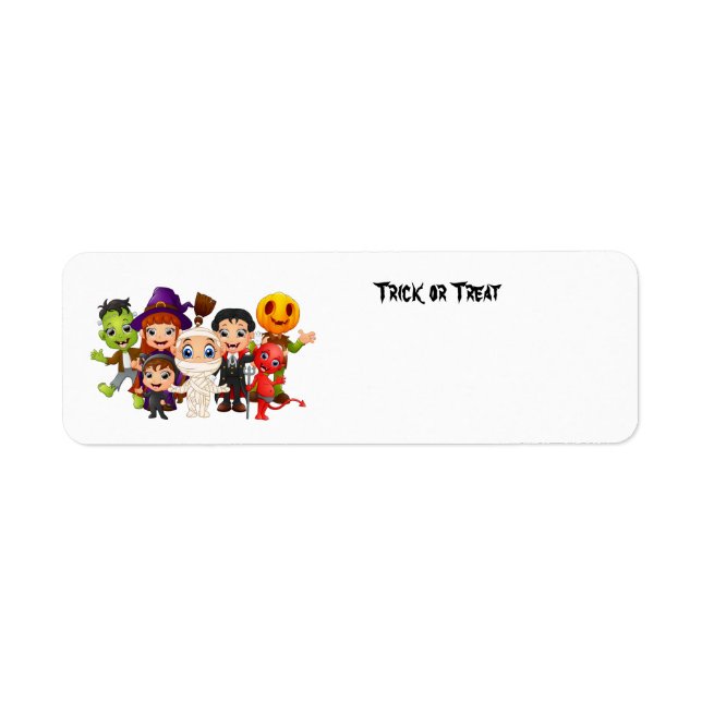 Happy Halloween trick or treat children Label (Front)