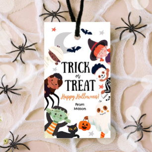 Happy Halloween Trick or Treat Kids Ghost Birthday Gift Tags
