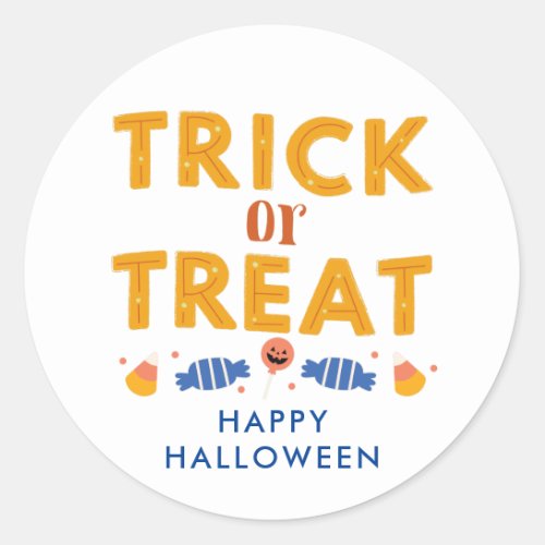 Happy Halloween Trick or Treat Kids Party Classic Round Sticker