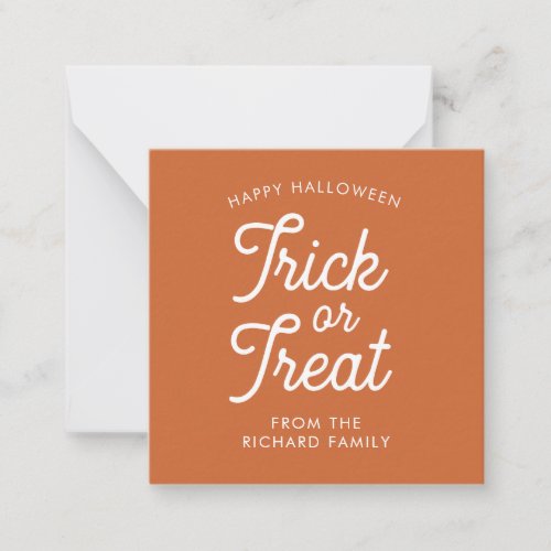 Happy Halloween Trick or Treat Personalized  Note Card
