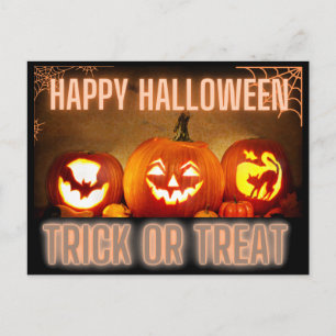 HAPPY HALLOWEEN TRICK OR TREAT POSTCARD