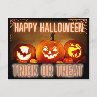 HAPPY HALLOWEEN TRICK OR TREAT POSTCARD
