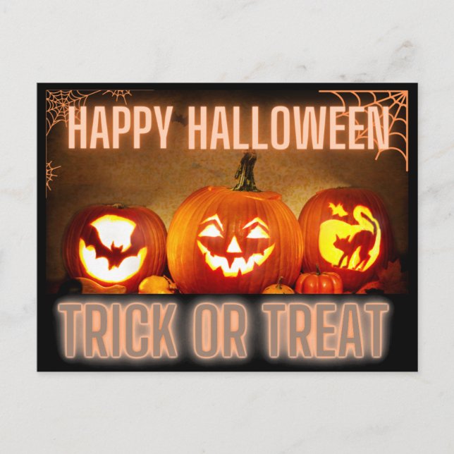 HAPPY HALLOWEEN TRICK OR TREAT POSTCARD (Front)