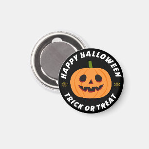 Happy Halloween Trick or Treat Pumpkin Black Magnet