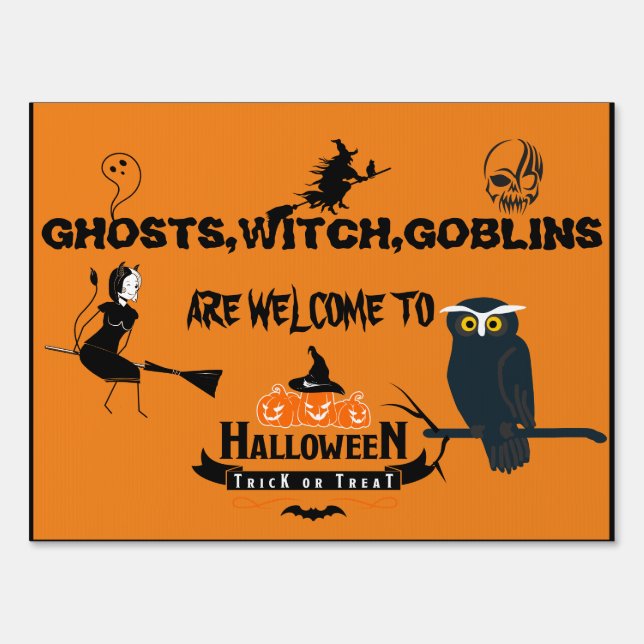 Happy Halloween Trick or Treat Sign (Front)