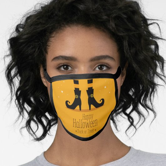 Happy Halloween Trick Or Treat Witch's Legs Face Mask (Worn Her)
