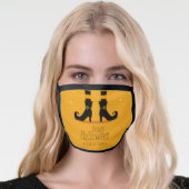 Happy Halloween Trick Or Treat Witch's Legs Face Mask (Worn Her)