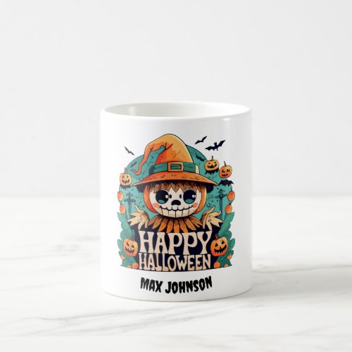 Happy Halloween _ Trick or Treat Yo Orange Black Coffee Mug