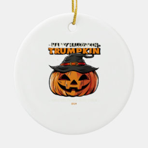 Happy Halloween Trumpkin Classic Ceramic Ornament