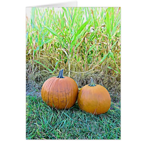 Happy Halloween Two Cute Pumpkins Card