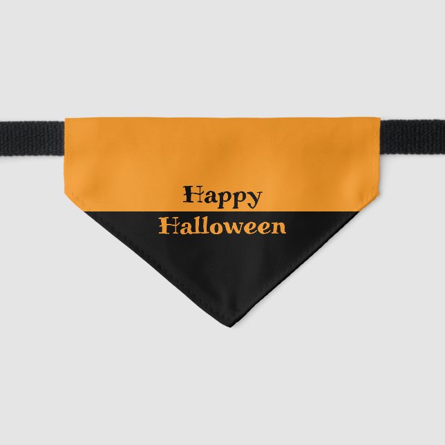 Happy Halloween Two Tone Pet Bandana  Collar (Front)