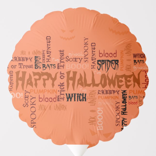 Happy Halloween Typography Balloon (Front)