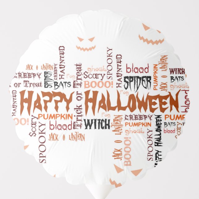 Happy Halloween Typography Balloon (Front)