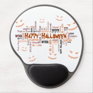 Happy Halloween Typography Gel Mouse Pad