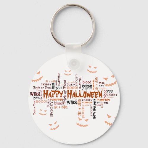 Happy Halloween Typography Keychain