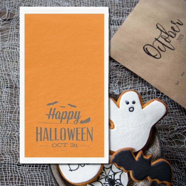 Happy Halloween  typography  Paper Guest Towels (Creator Uploaded)