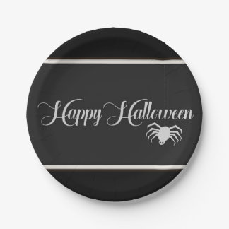 Happy Halloween Typography Paper Plates