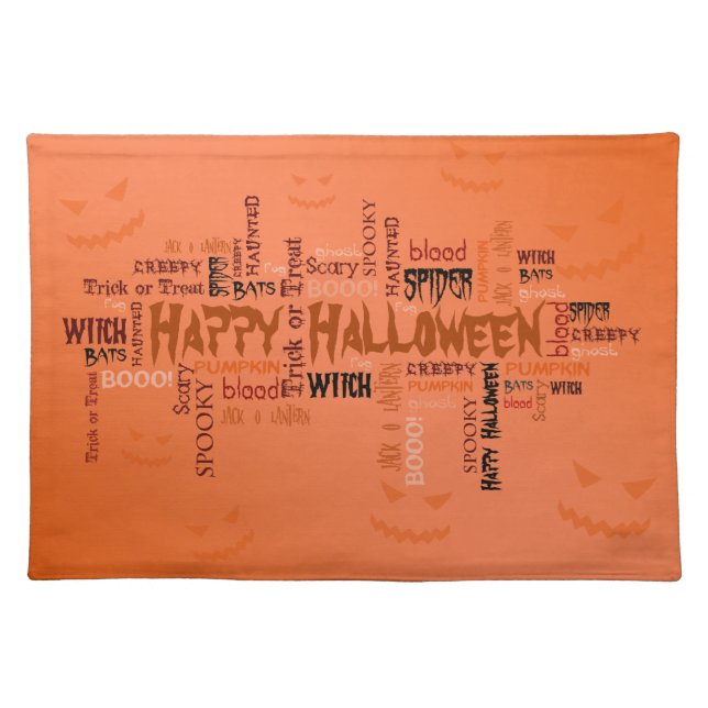 Happy Halloween Typography Placemat (Front)