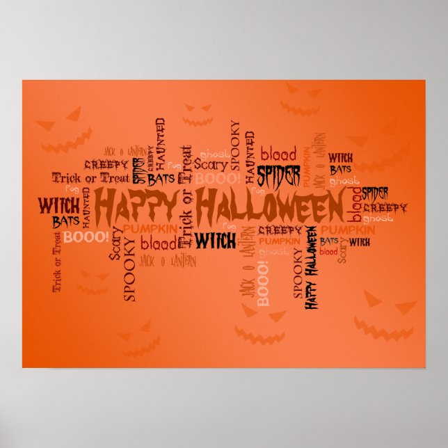 Happy Halloween Typography Poster (Front)