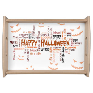 Happy Halloween Typography Serving Tray