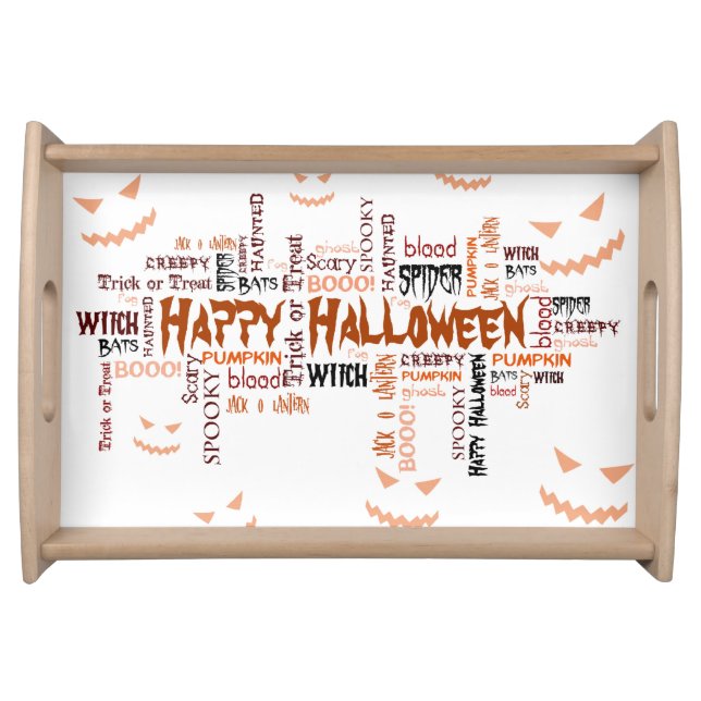 Happy Halloween Typography Serving Tray (Front)