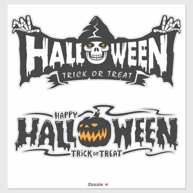 Happy Halloween Typography  Sticker (Sheet)