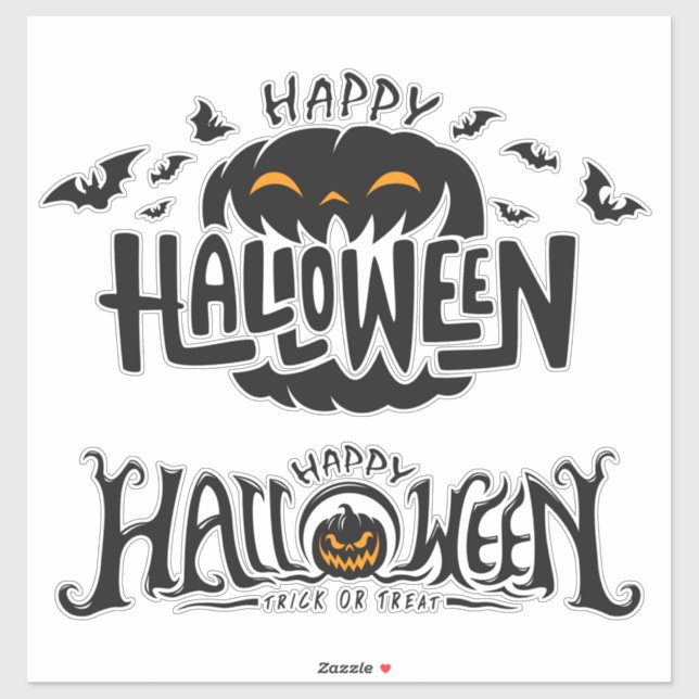 Happy Halloween Typography  Sticker (Sheet)