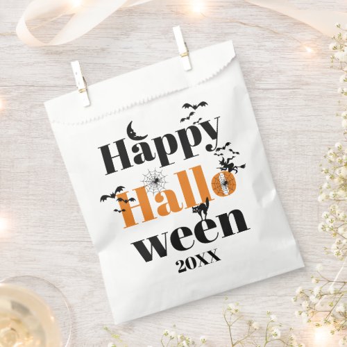 Happy Halloween typography with vintage elements F Favor Bag