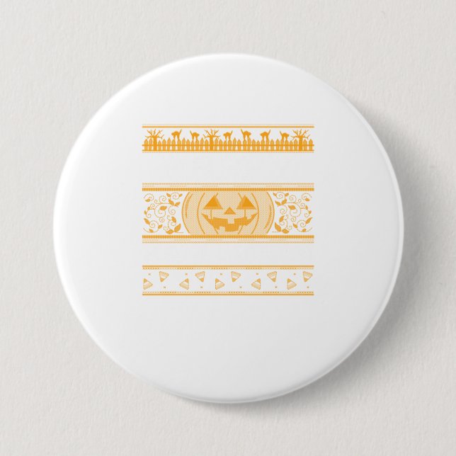Happy Halloween  Ugly ter Design  Pumpkins Button (Front)