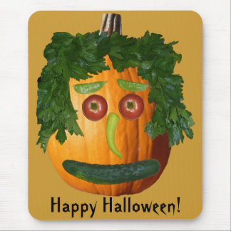 Happy Halloween - Uncut Pumpkin Face Mouse Pad