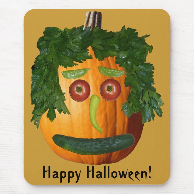 Happy Halloween - Uncut Pumpkin Face Mouse Pad (Front)