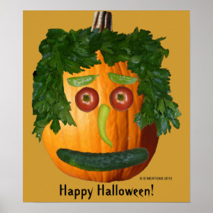 Happy Halloween - Uncut Pumpkin Face Poster