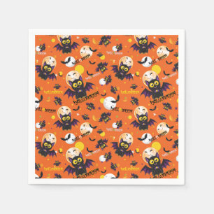 Happy Halloween Vampire Bat Full Moon Fangs Napkins
