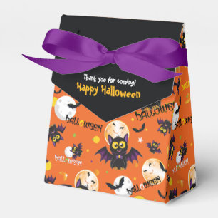 Happy Halloween Vampire Bat Full Moon Favor Boxes