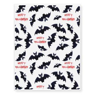 Happy Halloween Vampire Bats Temporary Tattoos