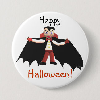 Happy Halloween Vampire Pinback Button