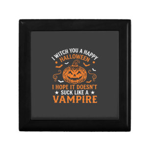 Happy Halloween Vampire Pumpkin Witch Hat Bats Gift Box