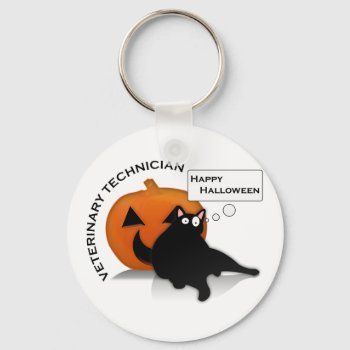 Happy Halloween Vet Tech! Keychain by Vettechstuff at Zazzle